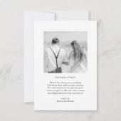 Zwarte boog foto bruiloft bedankkaart (Achterkant)