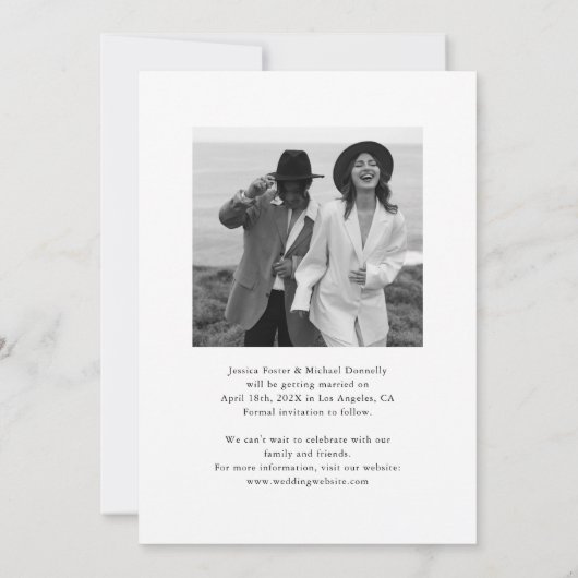 Zwarte boog foto save the date (Achterkant)