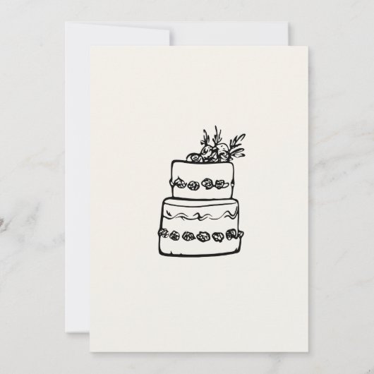 Zwarte boog handgetekend Stijlvolle trendy bruilof Save The Date (Achterkant)