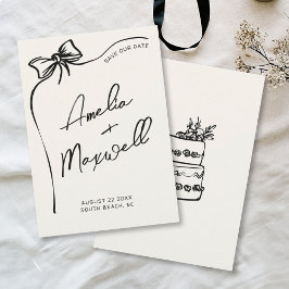 Zwarte boog handgetekend Stijlvolle trendy bruilof Save The Date