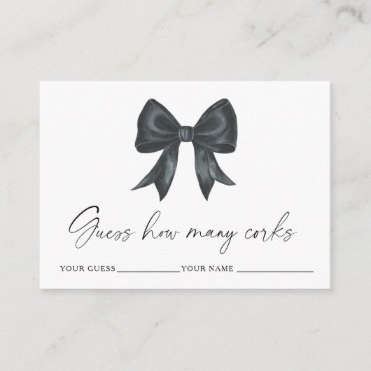 Zwarte boog Hoeveel kurken bruids spel Informatiekaartje (Voorkant)