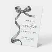 Zwarte boog hoeveel Snoepjes er in de pot zitten Reclamebord Met Voetstuk (Voorkant)