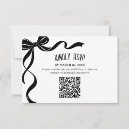 Zwarte Boog Huwelijk QR-code Respons Inzetstuk RSVP Kaartje