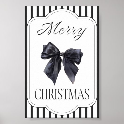 Zwarte Boog Kerstmis Muurkunst Poster (Voorkant)