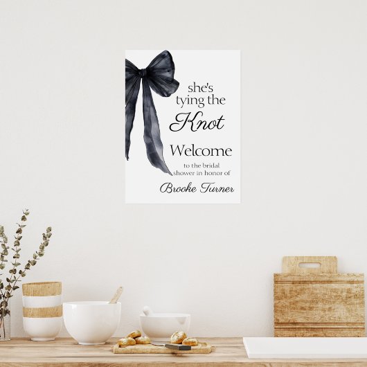 Zwarte boog knoop Vrijgezellenfeest Welkom Poster (Keuken)