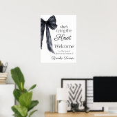 Zwarte boog knoop Vrijgezellenfeest Welkom Poster (Thuiskantoor)