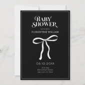 Zwarte boog lint Baby shower Kaart (Voorkant)