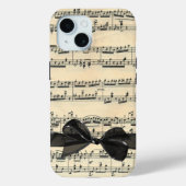 Zwarte boog op  bladmuziek Case-Mate iPhone case (Achterkant)