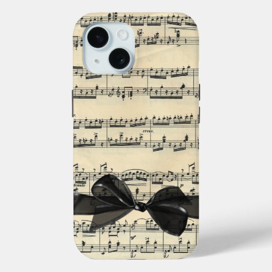 Zwarte boog op  bladmuziek Case-Mate iPhone case (Achterkant)