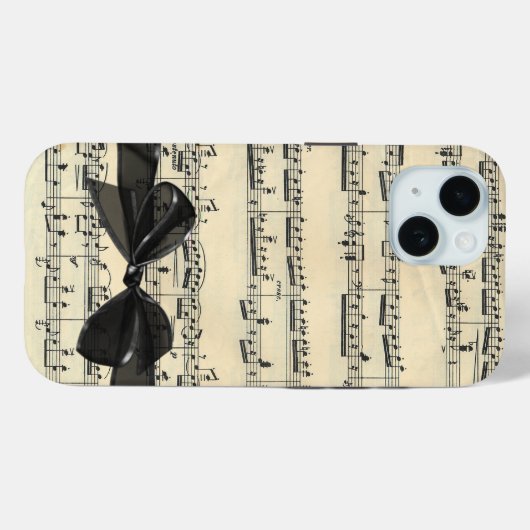 Zwarte boog op  bladmuziek Case-Mate iPhone case (Achterkant (horizontaal))