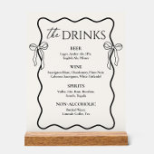 Zwarte Boog Oude Rijke Bruiloft Bar Drankmenu Acryl Bord