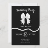 Zwarte boog parel verjaardag kaart (Voorkant)