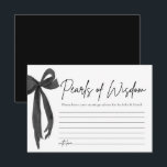 Zwarte boog parels van het Vrijgezellenfeest van d Kaart<br><div class="desc">🎀🖤 Deel tijdloos advies met onze Modern Black Bow Parels of Wisdom Vrijgezellenfeest Game Kaart! Met een chique ontwerp van zwarte lintstrikken met een moderne coquette touch, is deze elegante kaart ideaal voor vrijgezellenfeesten, vrijgezellenfeesten of verloving feesten. Gasten kunnen hun beste huwelijksadvies opschrijven, waardoor een doordachte herinnering ontstaat voor de...</div>