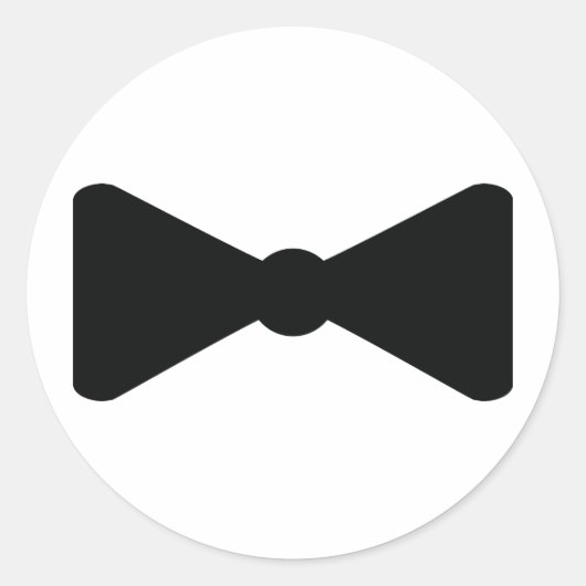 zwarte boog stropdas pictogram ronde sticker (Voorkant)