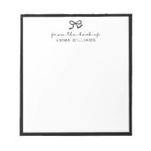 Zwarte boog, van het bureau van notitieblok (Voorkant)