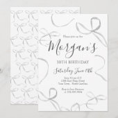 Zwarte boog Verjaardag Uitnodiging, volwassen verj Kaart (Voorkant / Achterkant)