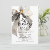 Zwarte Boog Verjaardagsfeestje Vrouw Kaart (Staand voorkant)