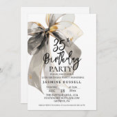 Zwarte Boog Verjaardagsfeestje Vrouw Kaart (Voorkant / Achterkant)