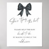 Zwarte boog Vrijgezellenfeest - Help de drukke bru Poster (Voorkant)