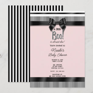 Zwarte Boog Witte Roze Halloween Baby Shower Kaart