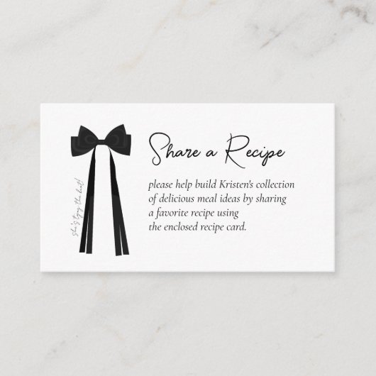 Zwarte boog ze bindt het knoop vrijgezellenfeest informatiekaartje (Voorkant)