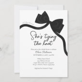 Zwarte boog ze bindt het knoop vrijgezellenfeest kaart (Voorkant)