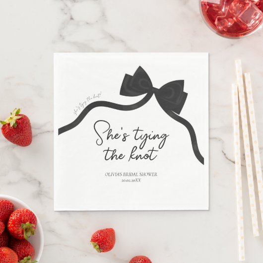 Zwarte boog ze bindt het knoop vrijgezellenfeest servet (Insitu)