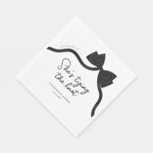 Zwarte boog ze bindt het knoop vrijgezellenfeest servet (Hoek)