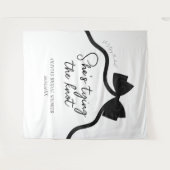 Zwarte boog ze bindt het knoop vrijgezellenfeest wandkleed (Voorkant (horizontaal))