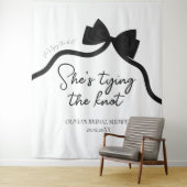 Zwarte boog ze bindt het knoop vrijgezellenfeest wandkleed (In situ)