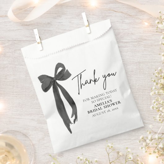 Zwarte Boog Zij Knoopt de Knoop Bruids douche Bedankzakje (Geknipt)