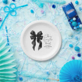 Zwarte Boog Zij Knoopt de Knoop Bruids douche Papieren Bordje (Feest)