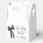 Zwarte Boog Zij Knoopt de Knoop Bruidsmeisjesfeest Bedankdoosjes (Geopend)