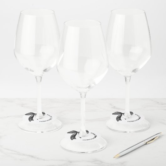 Zwarte Boog Zij Knoopt de Knoop Bruidsmeisjesfeest Wijnglaslabel (Set)