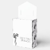 Zwarte Boog Zij Knoopte De Knoop Bruidsfeestje Bedankdoosjes (Geopend)