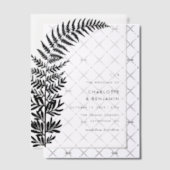 Zwarte boogvaren moderne minimalistische bruiloft vellum uitnodigingen (Offset (Uitnodiging))