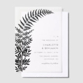 Zwarte boogvaren moderne minimalistische bruiloft vellum uitnodigingen (Offset)