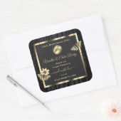 Zwarte-Boom Bark Hout Goud Etiket Logo (Envelop)