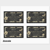 Zwarte-Boom Bark Hout Goud Etiket Logo (Vel)
