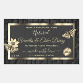 Zwarte-Boom Bark Hout Goud Etiket Logo (Voorkant)