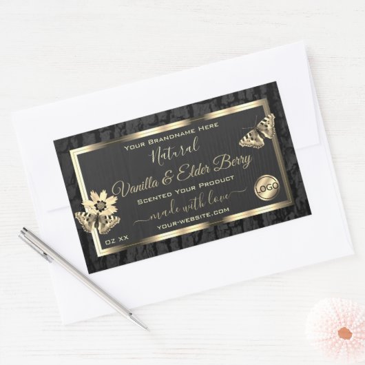 Zwarte-Boom Bark Hout Goud Etiket Logo (Envelop)