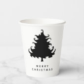 Zwarte Boom Kerstmis Papieren Bekers (Achterkant)