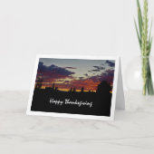 Zwarte Boom Silhouet Avond Zonsondergang Kaart (Voorkant)