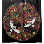 zwarte boom van leven douchegordijn (Voorkant)