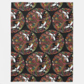 zwarte boom van leven fleece deken (Voorkant)