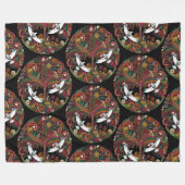 zwarte boom van leven fleece deken (Voorkant (Horizontaal))