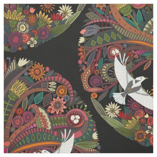 zwarte boom van leven stof (Swatch)
