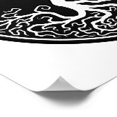  zwarte boom van Life Yin Yang Poster (Hoek)