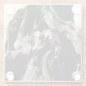 Zwarte boomrand glazen onderzetter (Achterkant)