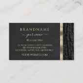 Zwarte boomschors Hout Goud  rand Logo Visitekaartje (Achterkant)